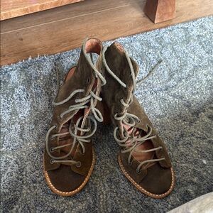 Jeffrey Campbell Green Lace Up Boots